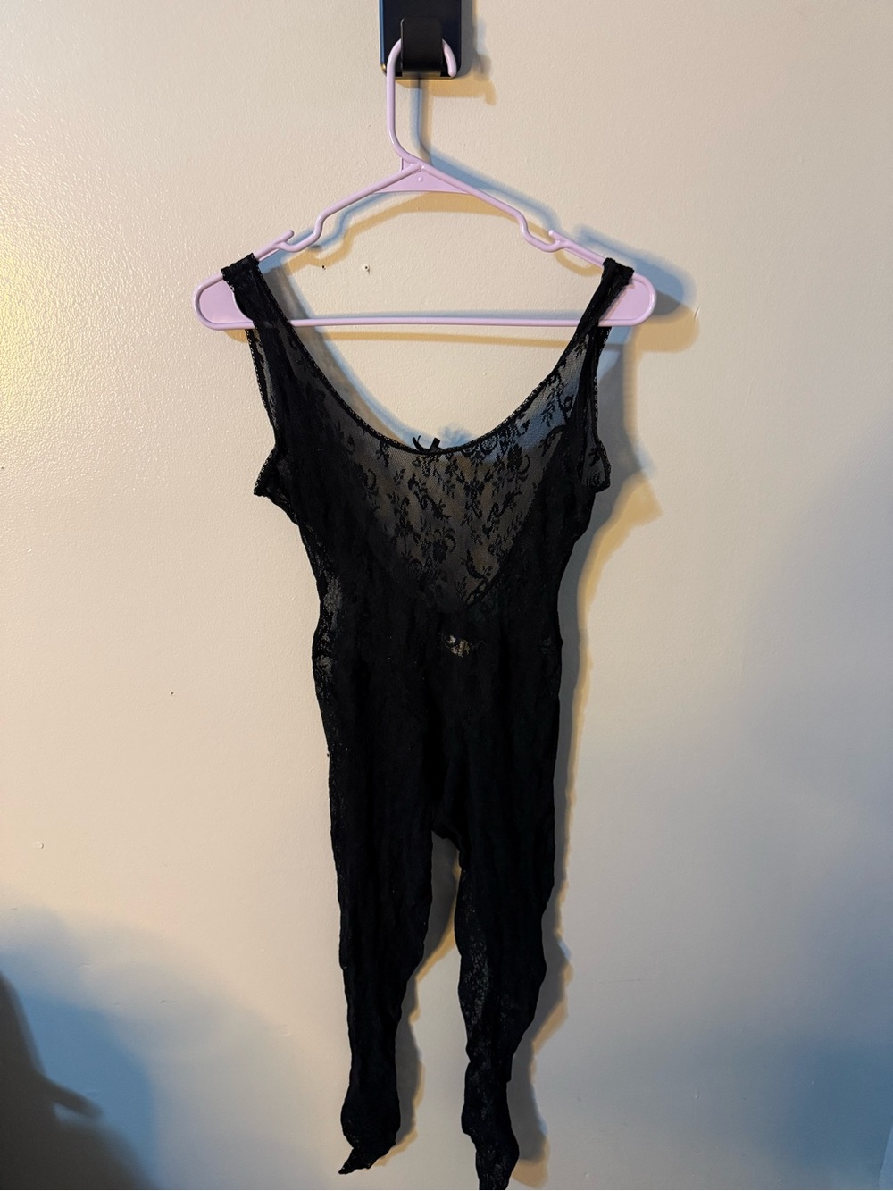 Victoria's Secret Black Lace Sheer Bodysuit